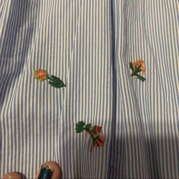 Zara Trafaluc  Collection Blue White Dress W/Floral Prints - Picture 10 of 10